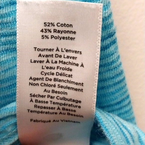 TALBOTS Shortsleeve Tshirt Top sz Large in  Cyan - Picture 8 of 8